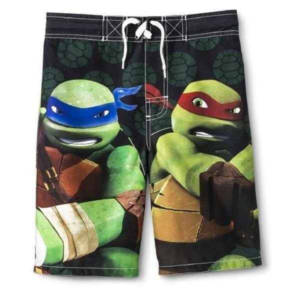TMNT Teenage Mutant Ninja Turtles Boys' Swimwear Board Shorts Swim Trunks - Picture 1 of 2